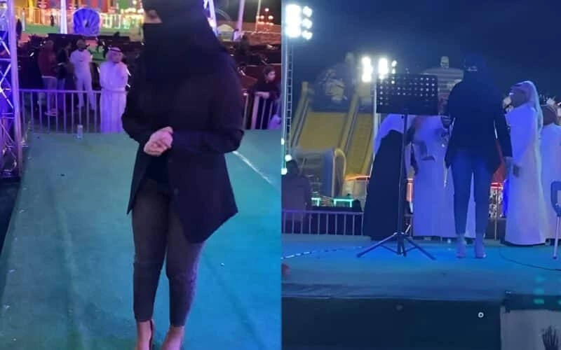 "فيديو صادم يثير ضجة كبيرة على مواقع التواصل الاجتماعي! سعودية تغني بالنقاب في حفل عام وتتجاوز كل الحدود! لن تصدق ما ستشاهده!"
